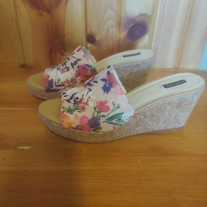 Alex Marie Floral Wedge Slip-On Sandals